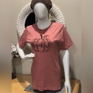 Bella canvas dusty rose Thankful Women's short sleeve cotton T-shirt new!